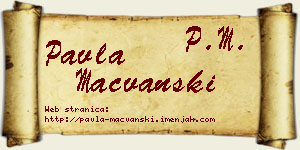 Pavla Mačvanski vizit kartica